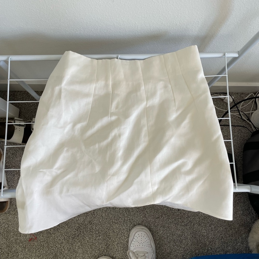 Zara white mini skirt